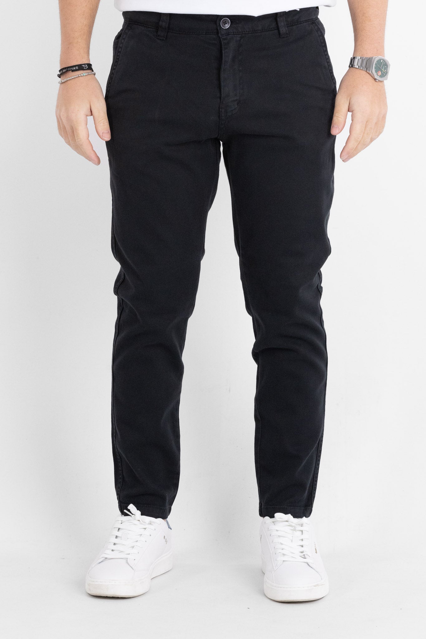 Pantalone Capri Trama Chicco di Riso BR021 | 2 per €60 | Nero