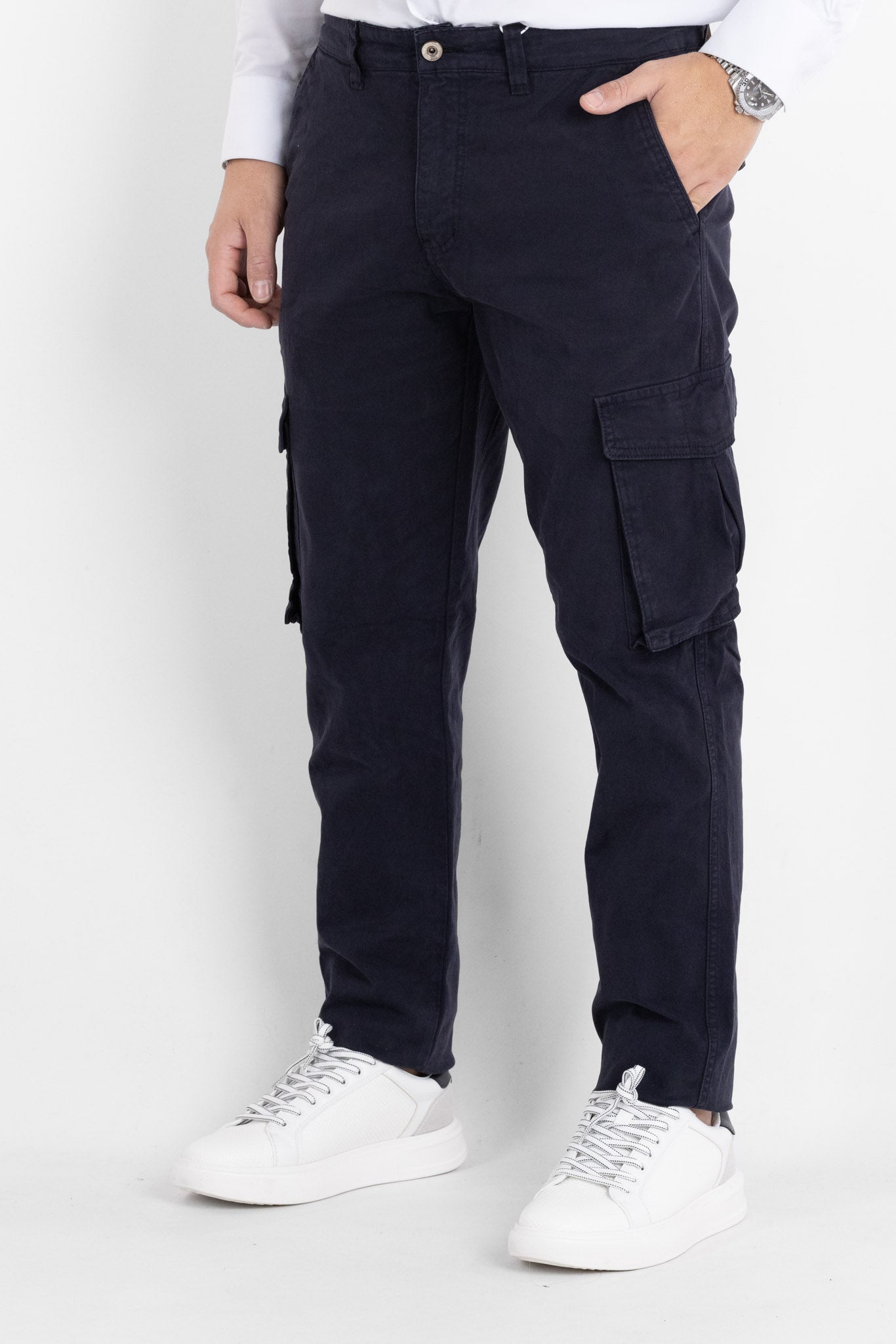 Pantalone Cargo Semi Slim BR017 | 2 per €60 | Blu