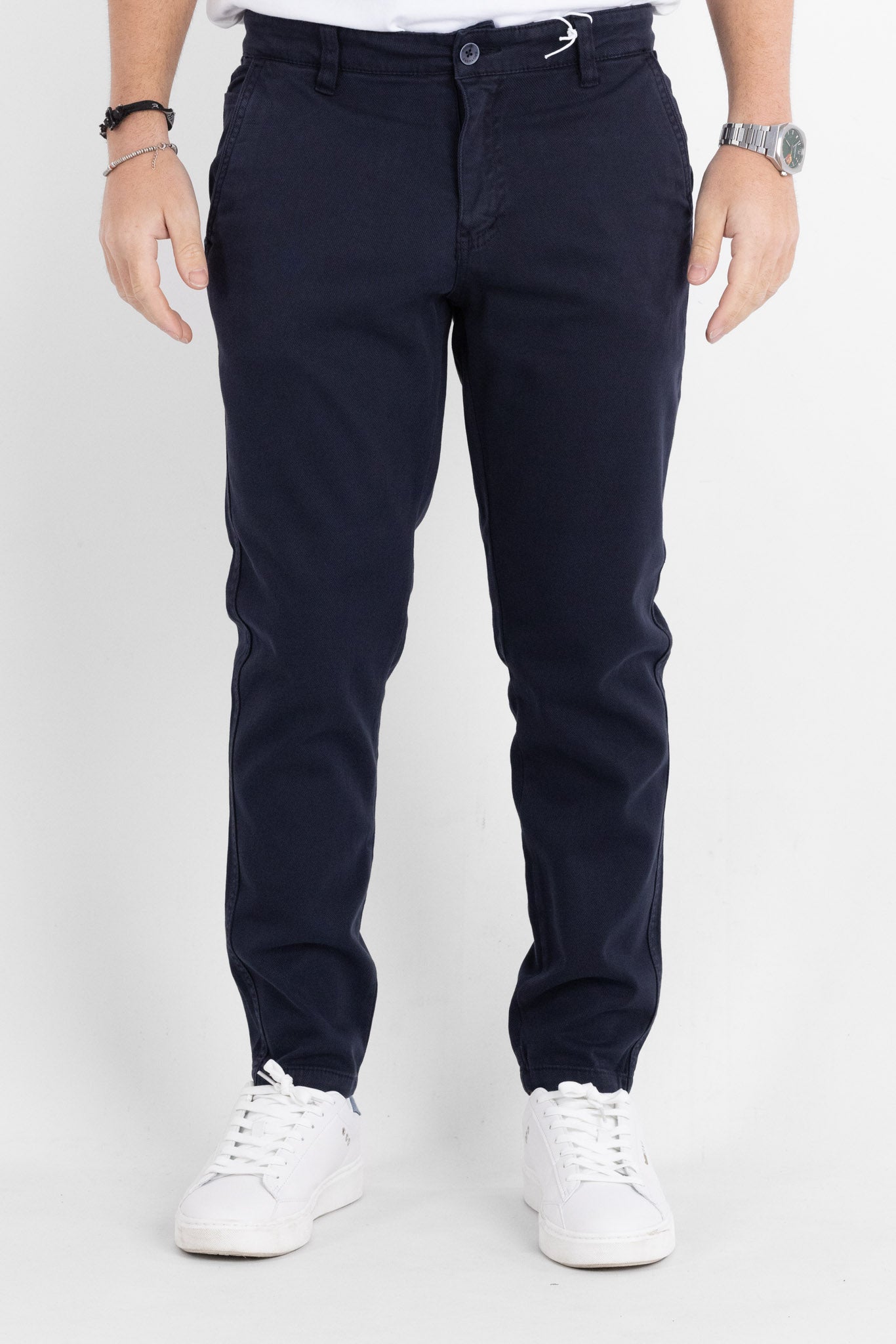 Pantalone Capri Trama Chicco di Riso BR021 | 2 per €60 | Blu