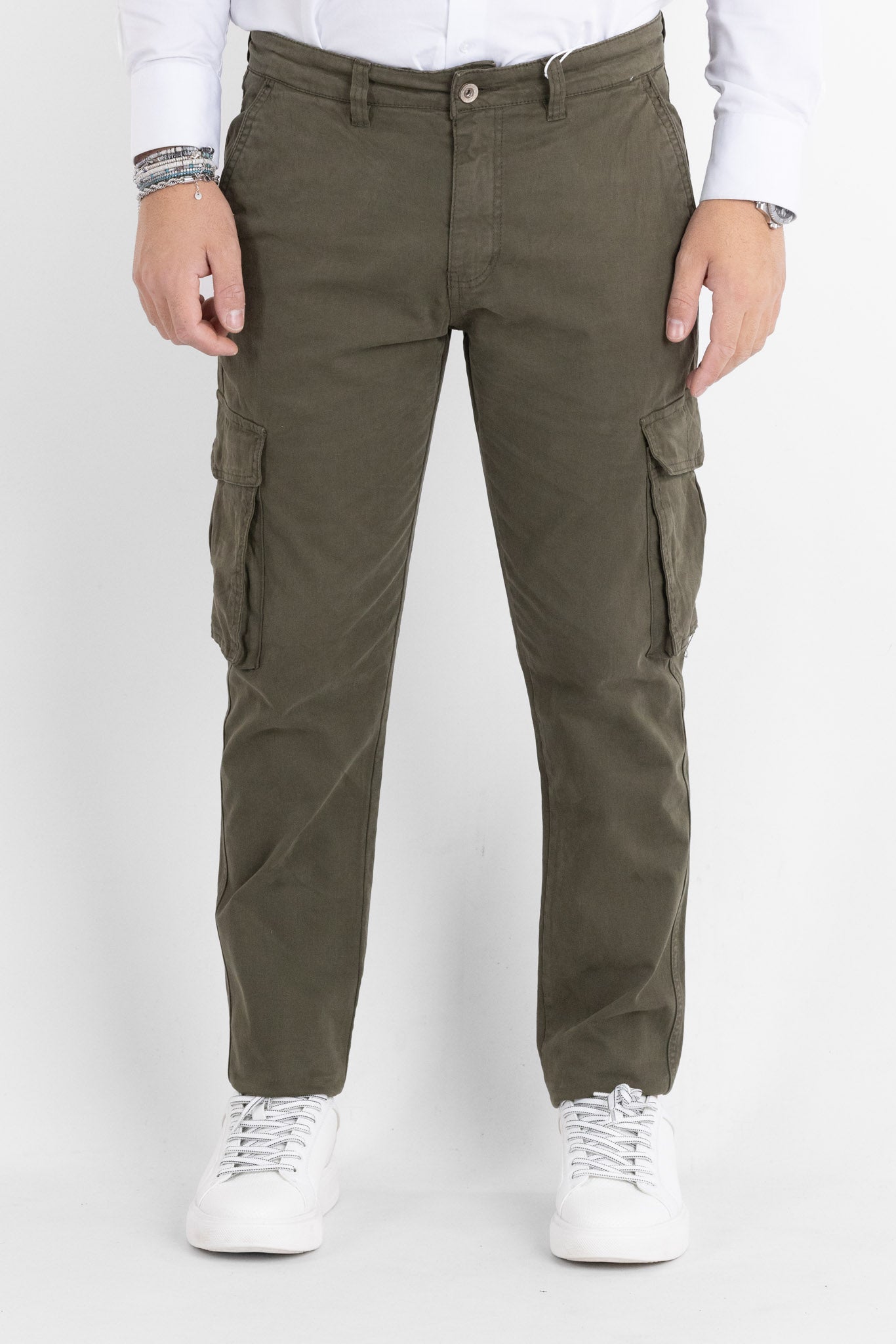 Pantalone Cargo Semi Slim BR017 | 2 per €60 | Verde