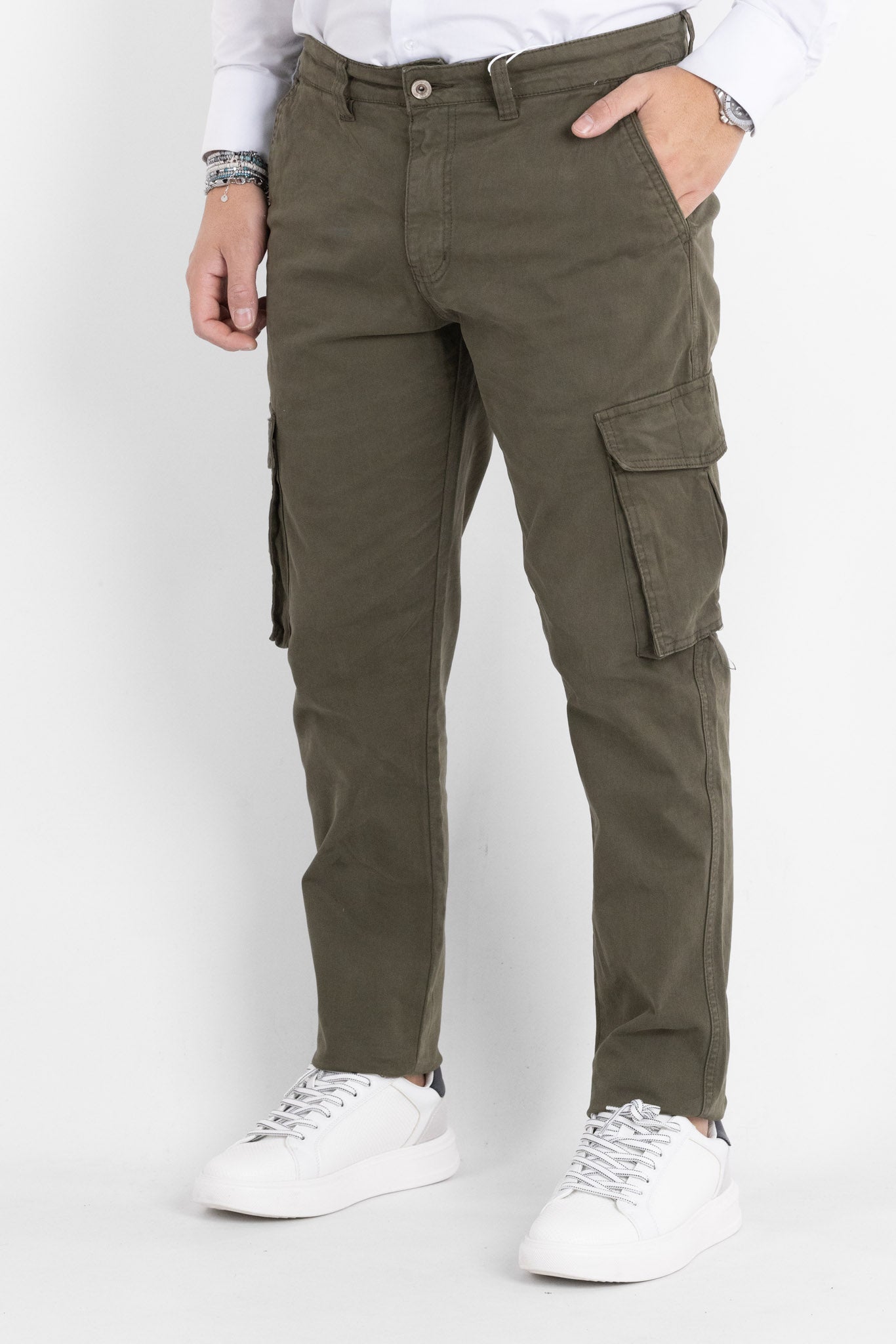Pantalone Cargo Semi Slim BR017 | 2 per €60 | Verde