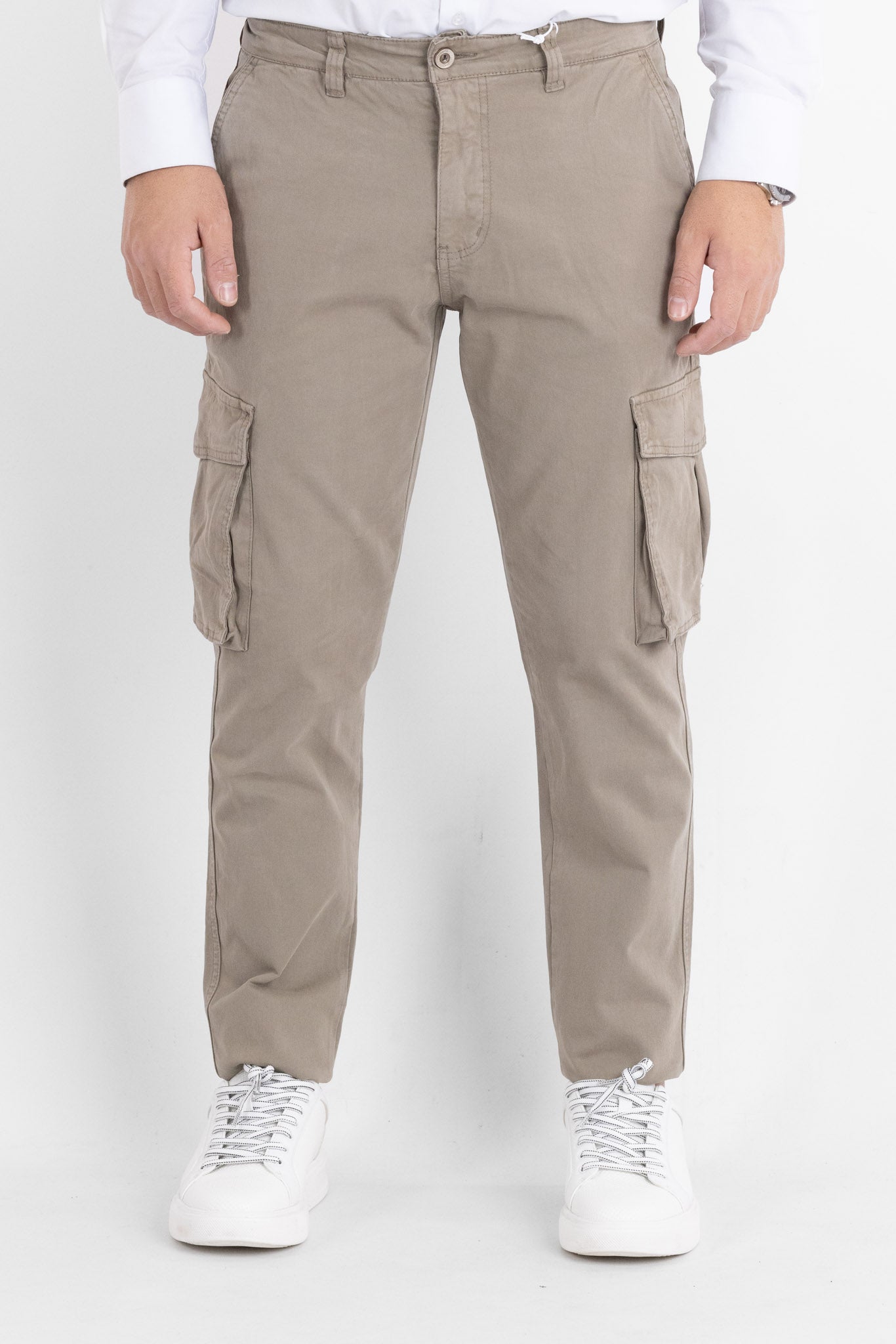 BR017 Semi-Slim Cargo Pants | 2 for €60 | Beige