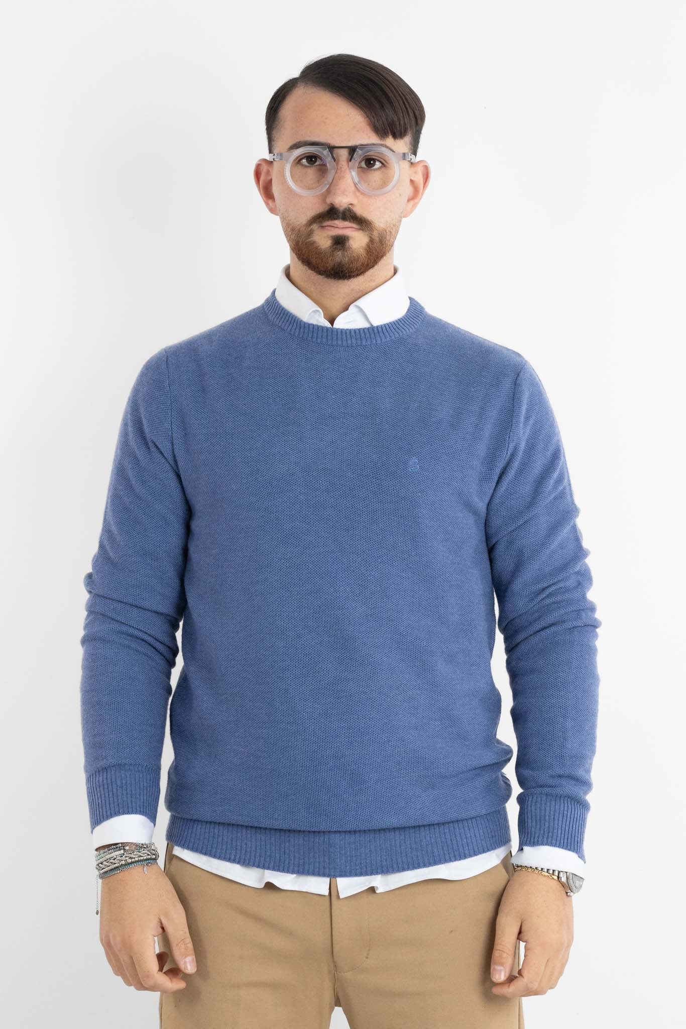 Pullover Girocollo Misto Lana Chicco 906 | 2 per €60 | Azzurro