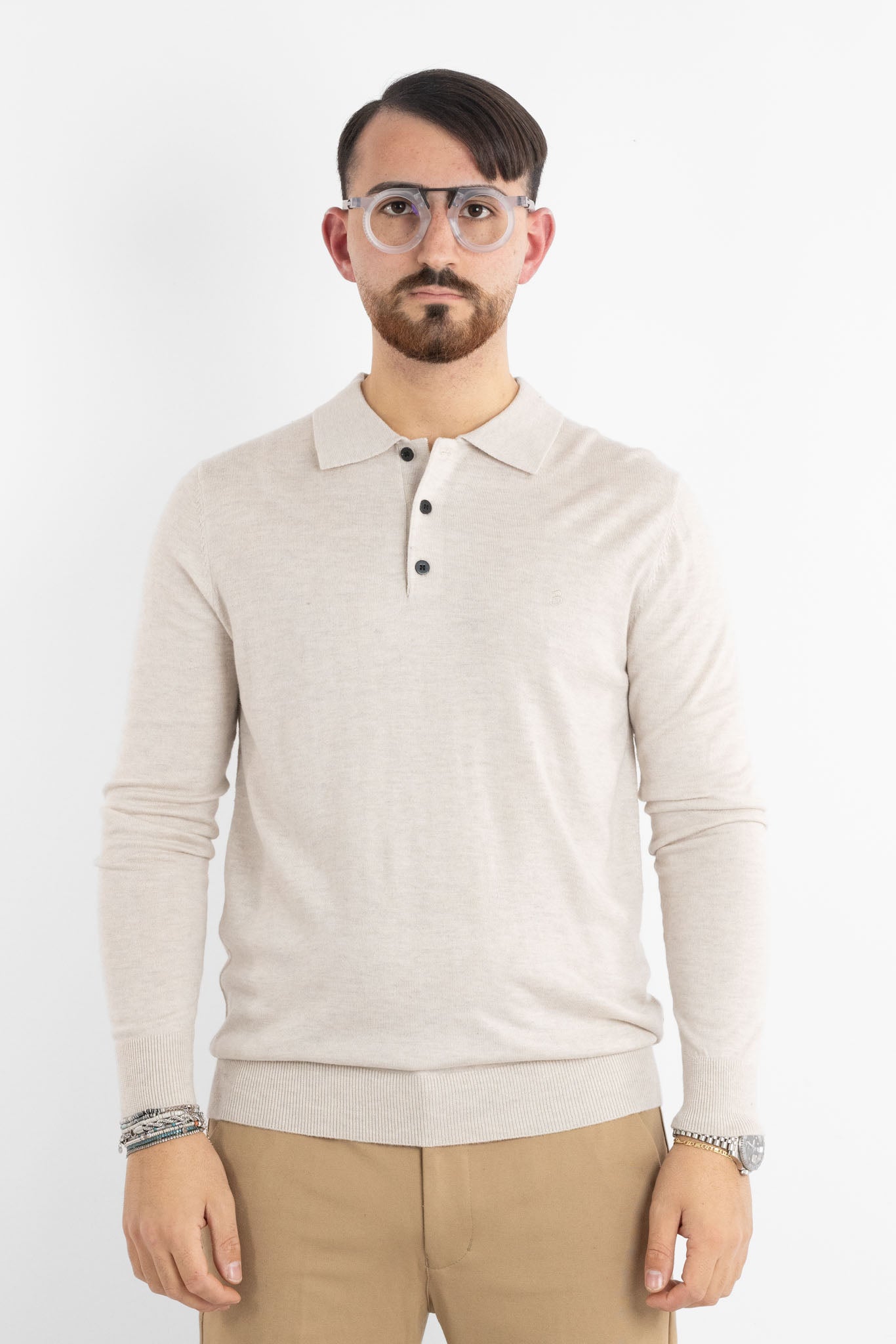 Polo Pullover Misto Lana 86 | 2 per €50 | Panna