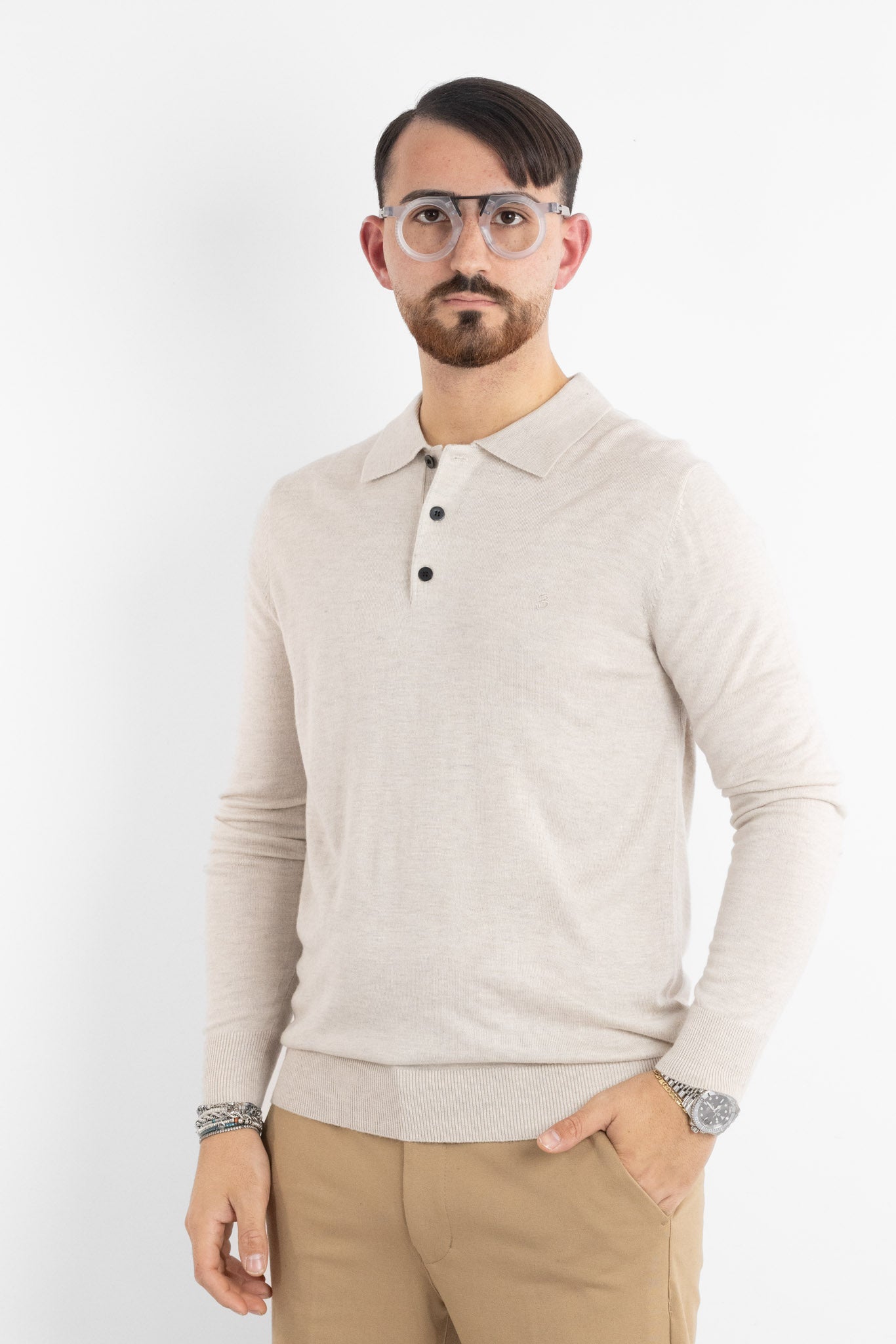 Polo Pullover Misto Lana 86 | 2 per €50 | Panna