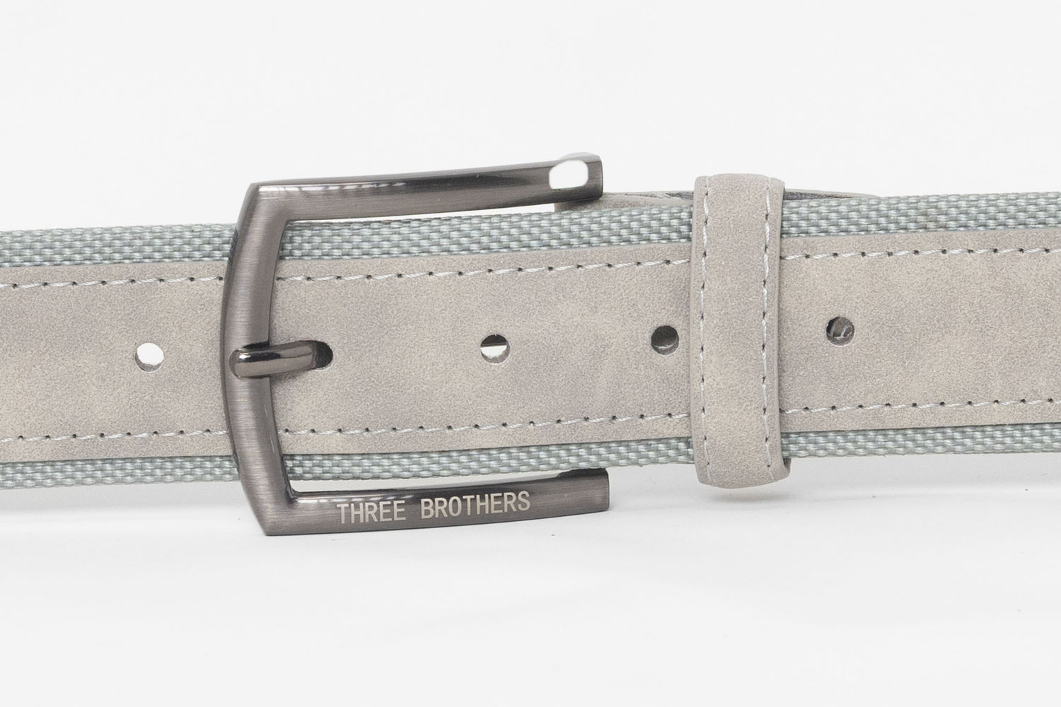 Cintura Simil Pelle e Tessuto | Grigio Chiaro