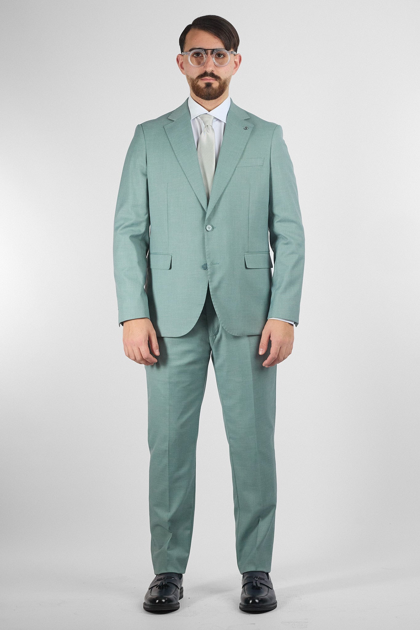 Abito Due Bottoni Basic | Verde Acqua