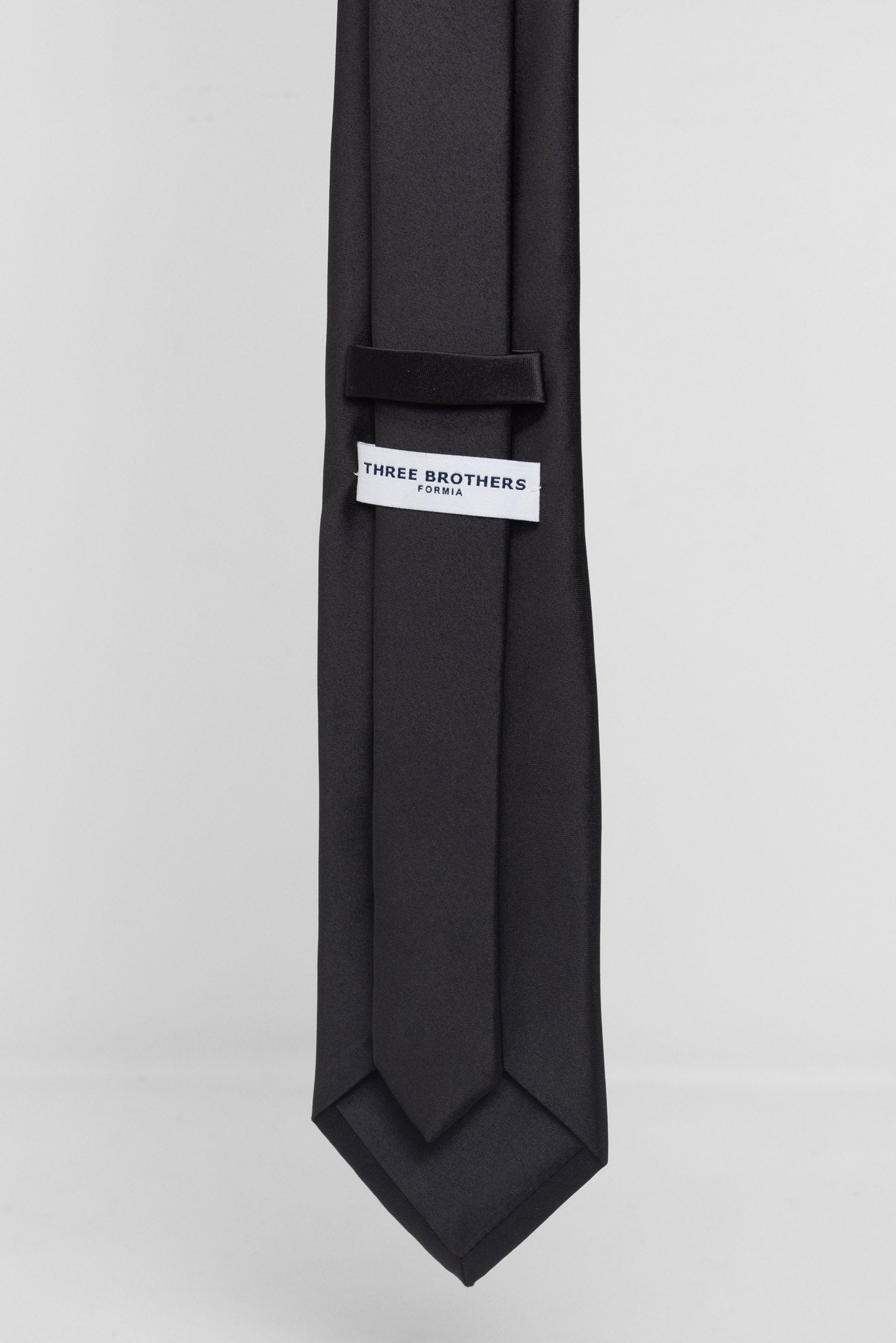 Cravatta Tre Pieghe Tinta Unita Nera | 2 Per €20