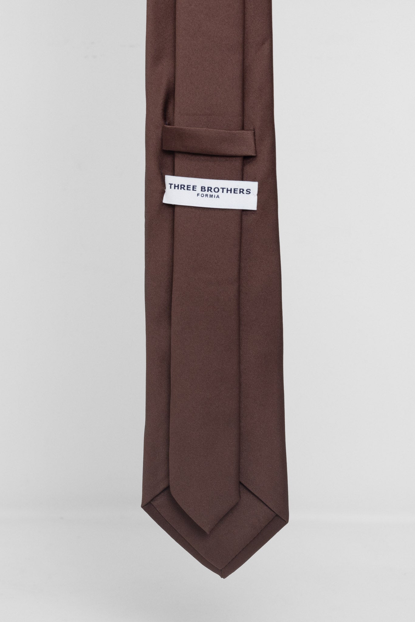 Cravatta Tre Pieghe Tinta Unita Marrone | 2 Per €20