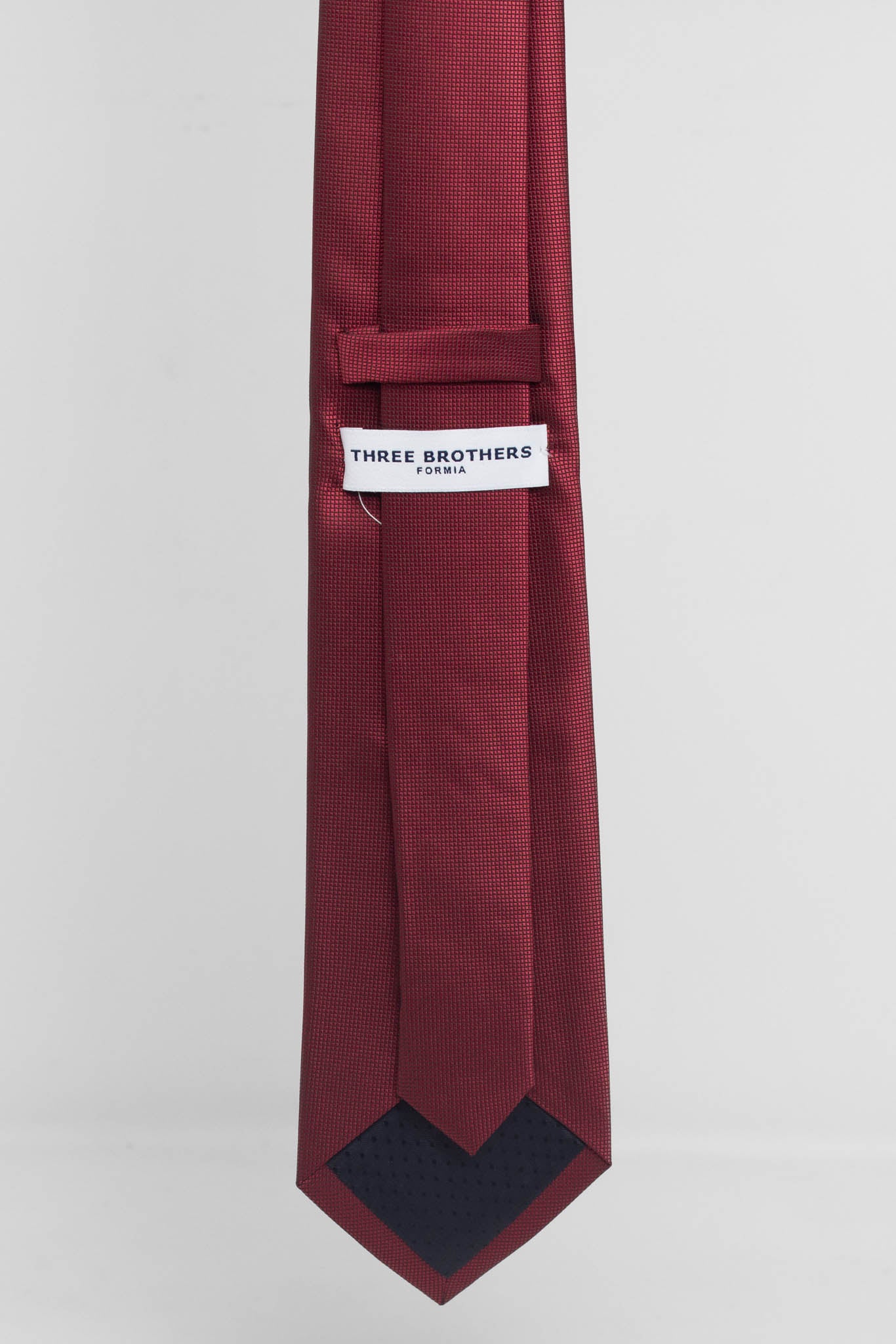 Cravatta Tre Pieghe Tinta Unita Micro Diamantino Bordeaux | 2 Per €20