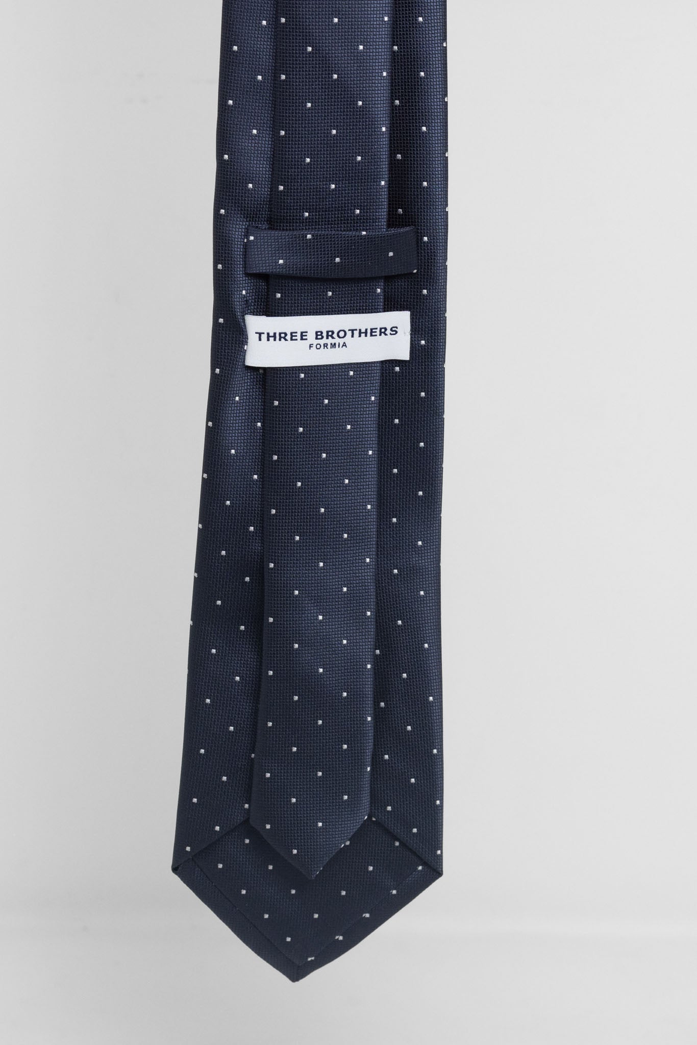 Cravatta Tre Pieghe Micro Pois Fondo Blu e Bianco | 2 Per €20
