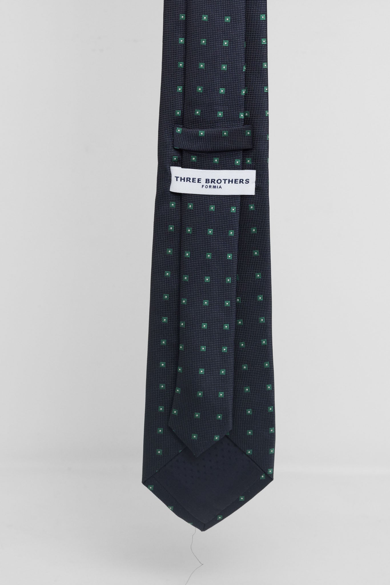 Cravatta Tre Pieghe Fantasia Geometrica Fondo Blu e Verde | 2 Per €20