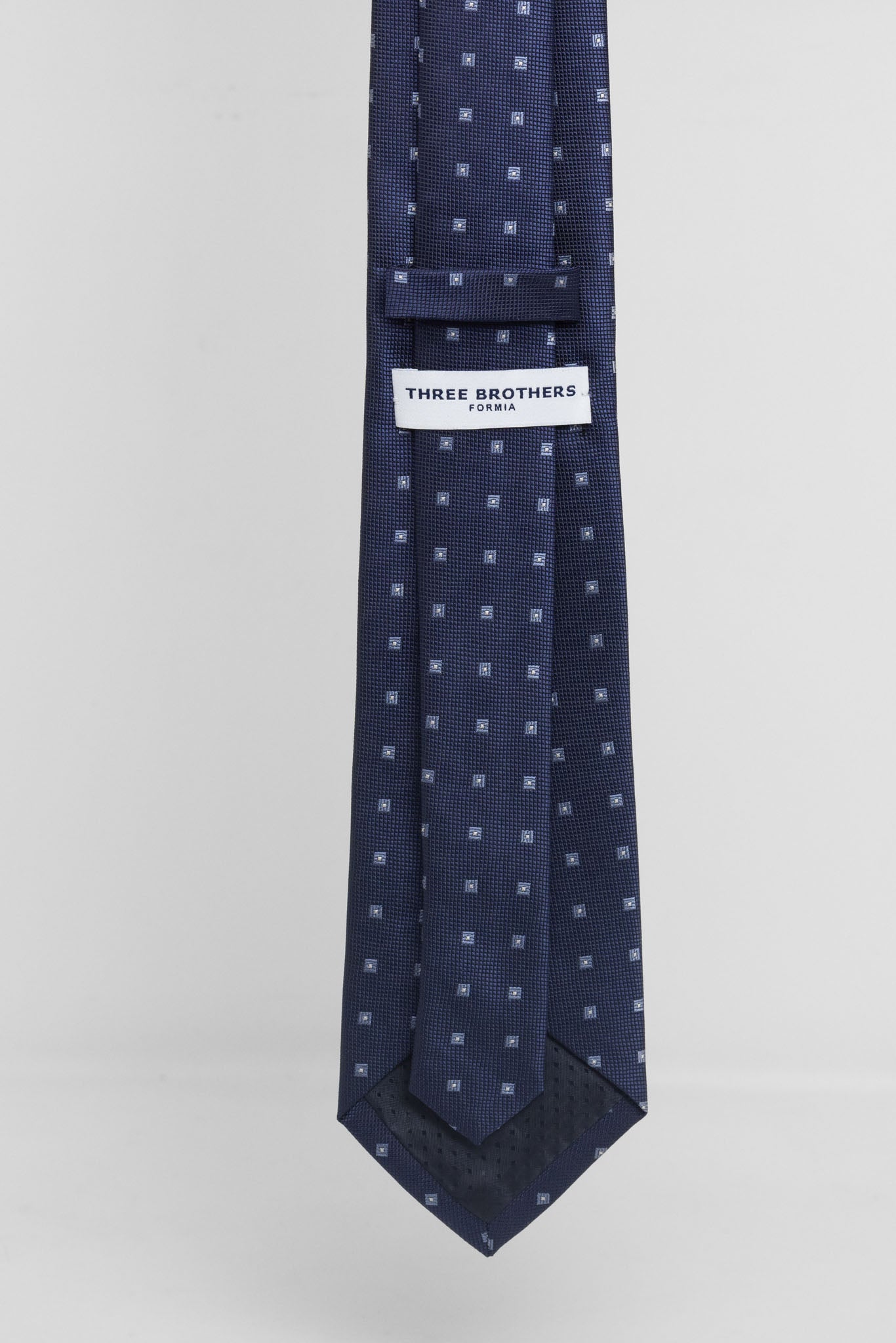 Cravatta Tre Pieghe Fantasia Geometrica Fondo Blu e Celeste | 2 Per €20
