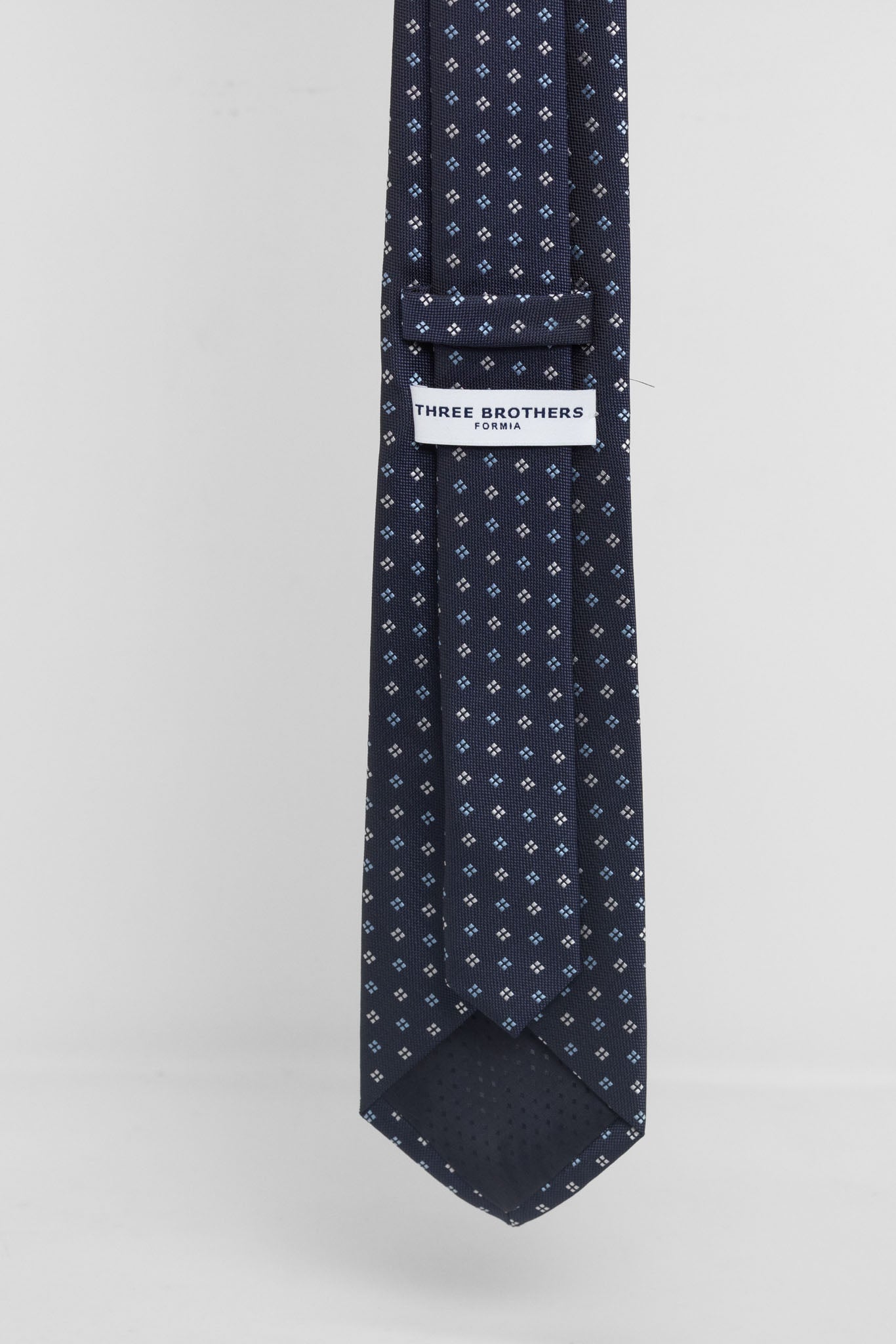 Cravatta Tre Pieghe Fantasia Fiori Geometrici Multicolor Blu e Celeste | 2 Per €20