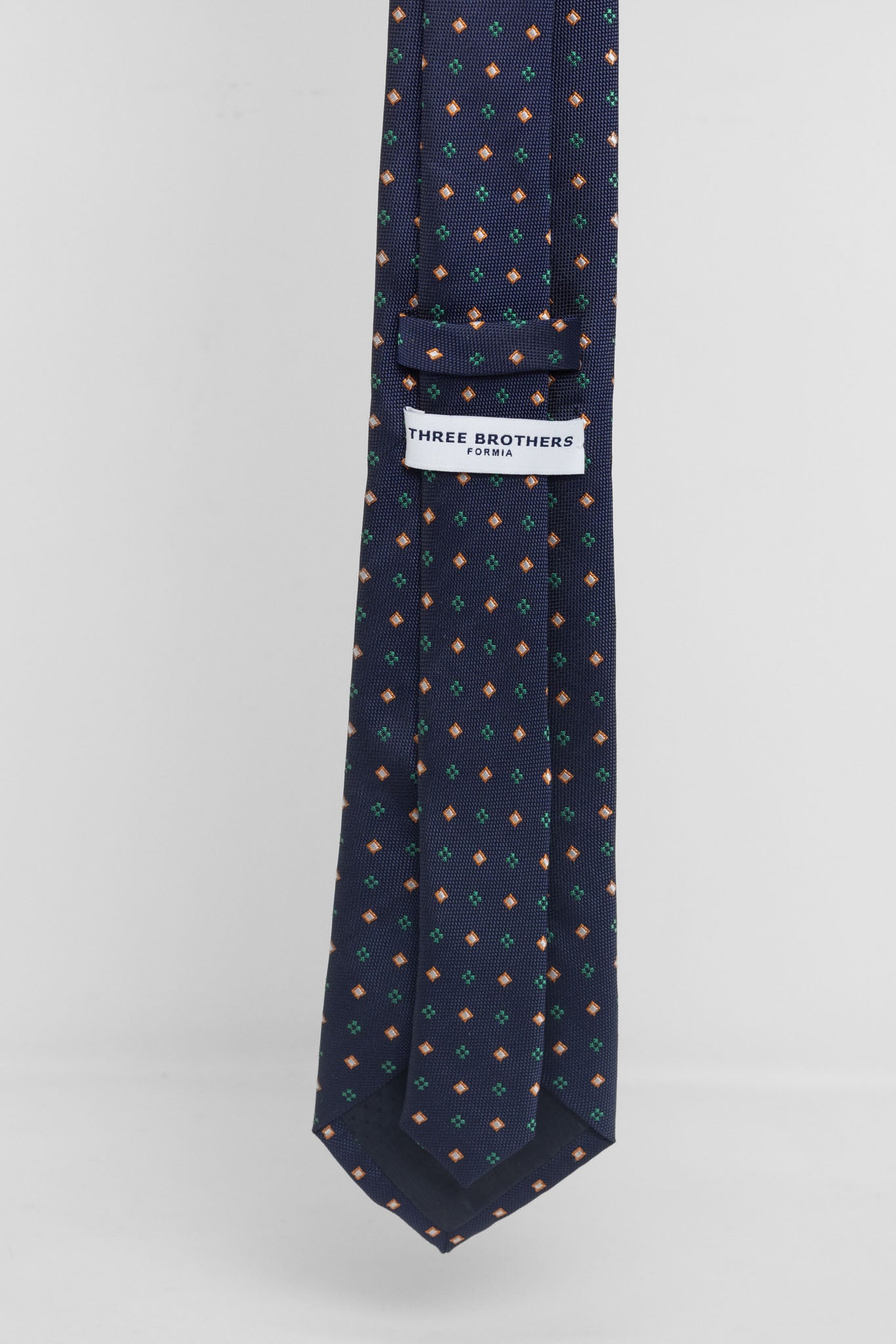 Cravatta Tre Pieghe Rombetti Multicolor Fondo Blu | 2 Per €20