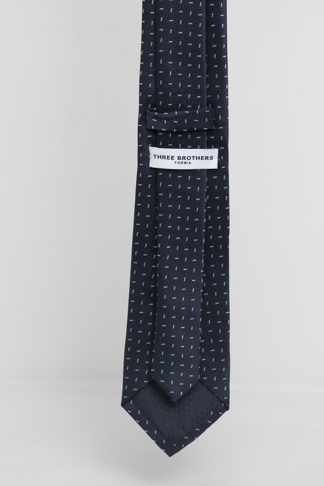 Cravatta Tre Pieghe Fantasia Unica Trattini Obliqui Blu e Celeste | 2 Per €20