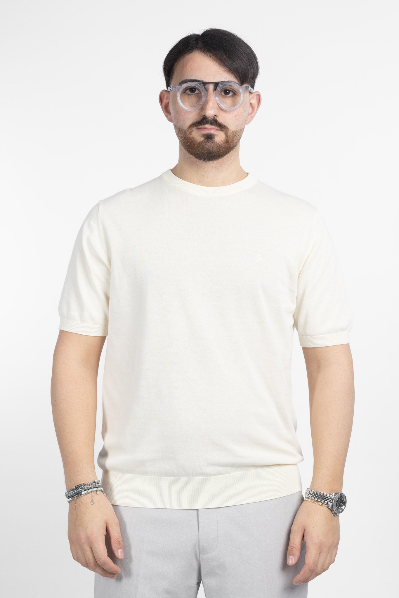 Cotton Crepe T-Shirt Finezza 16 | 2 for €60 | Beige