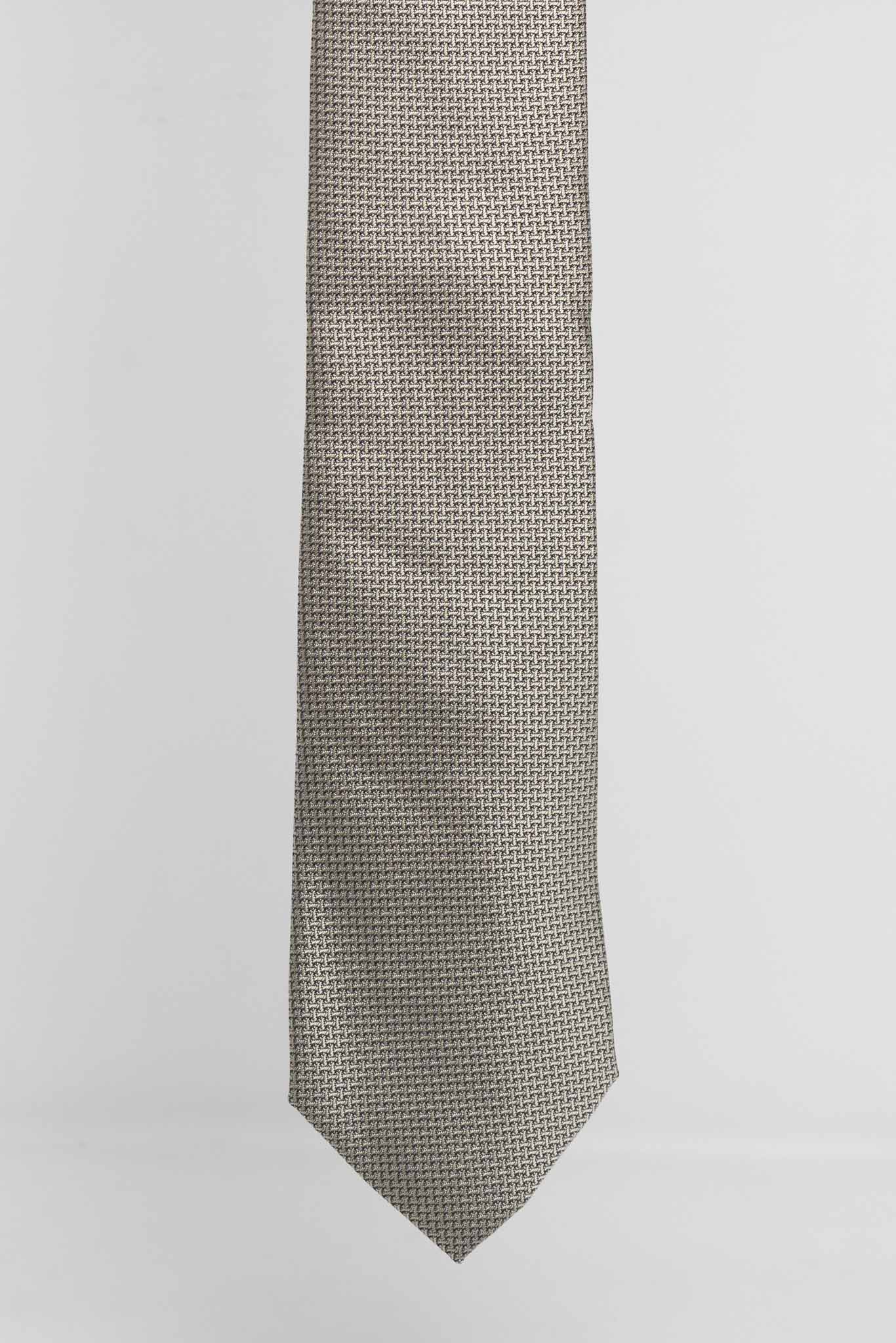 Cravatta Tre Pieghe Trama Geometrica Beige | 2 Per €20