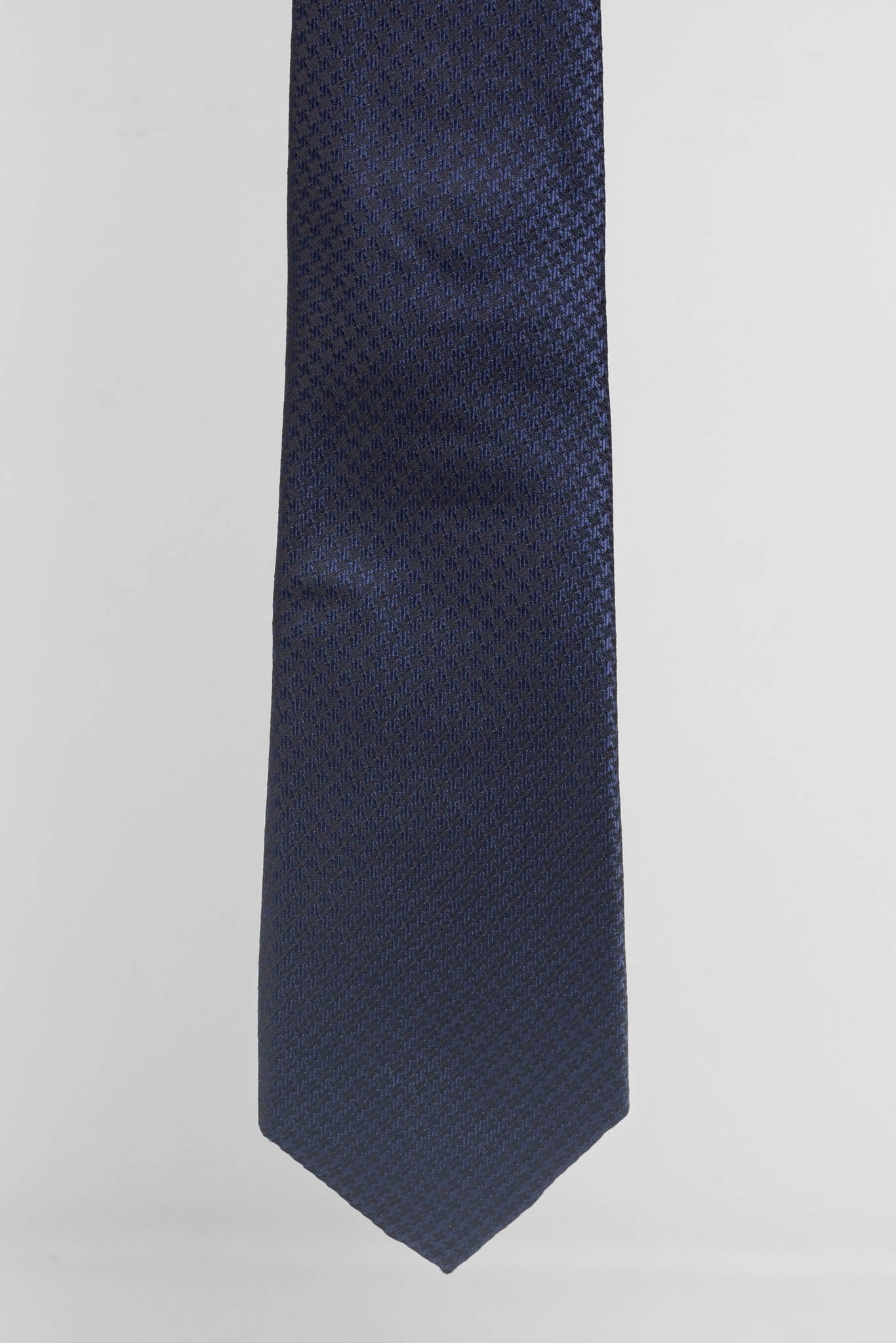 Cravatta Tre Pieghe Trama Pied Poule Blu | 2 Per €20