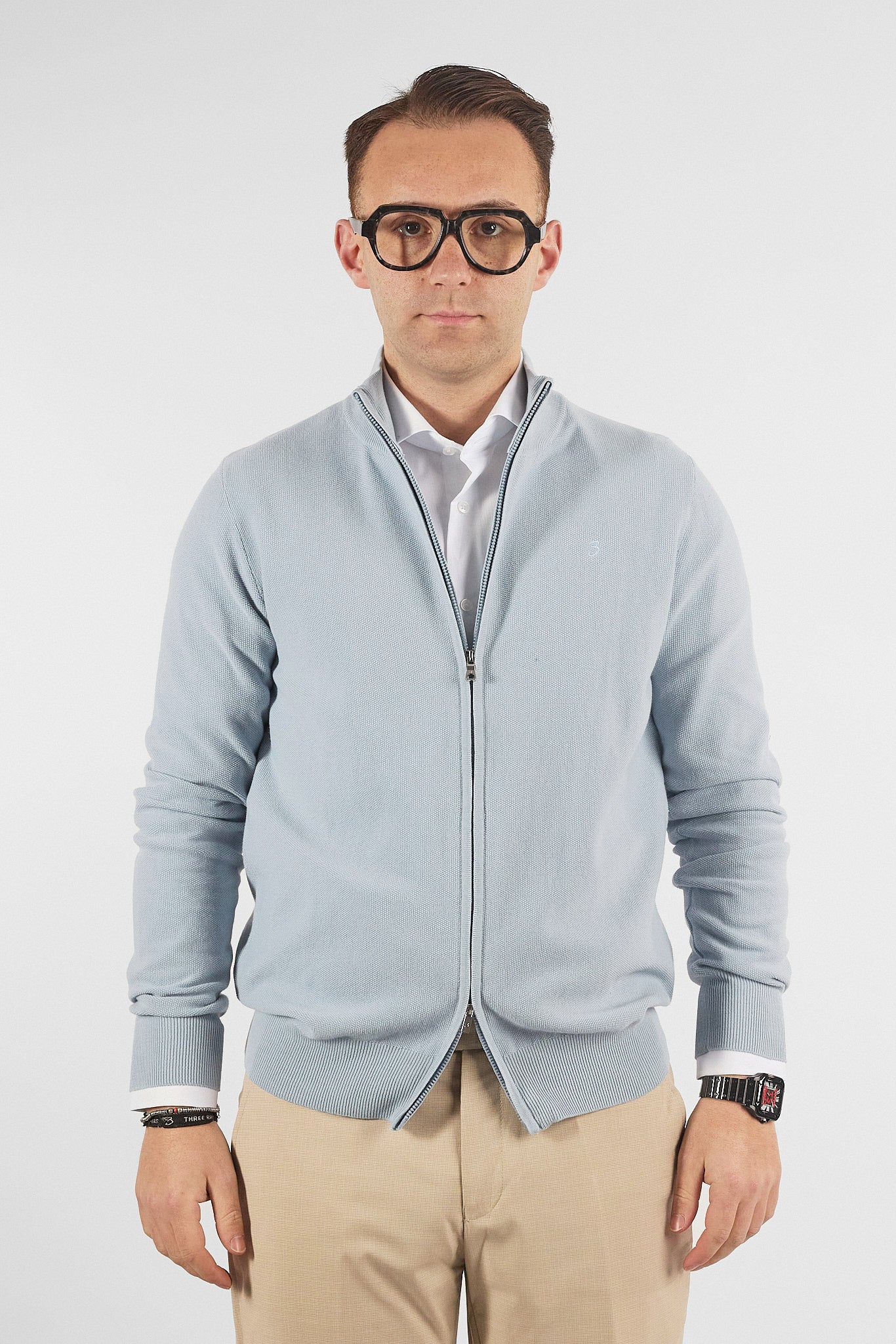 Pullover Zip Intera Chicco Cotone 1525 | 2 per €50 | Celeste 16