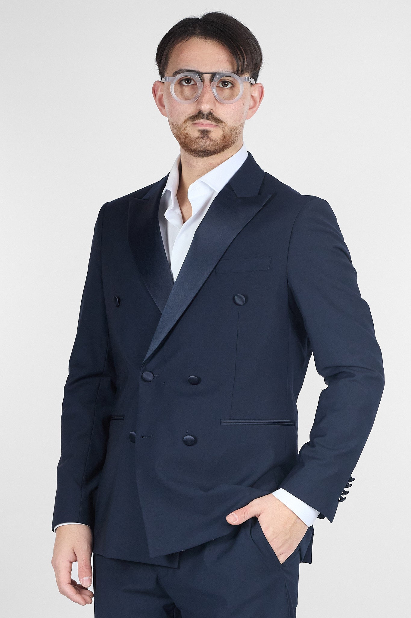 Abito Smoking Doppio Petto Basic | Blu