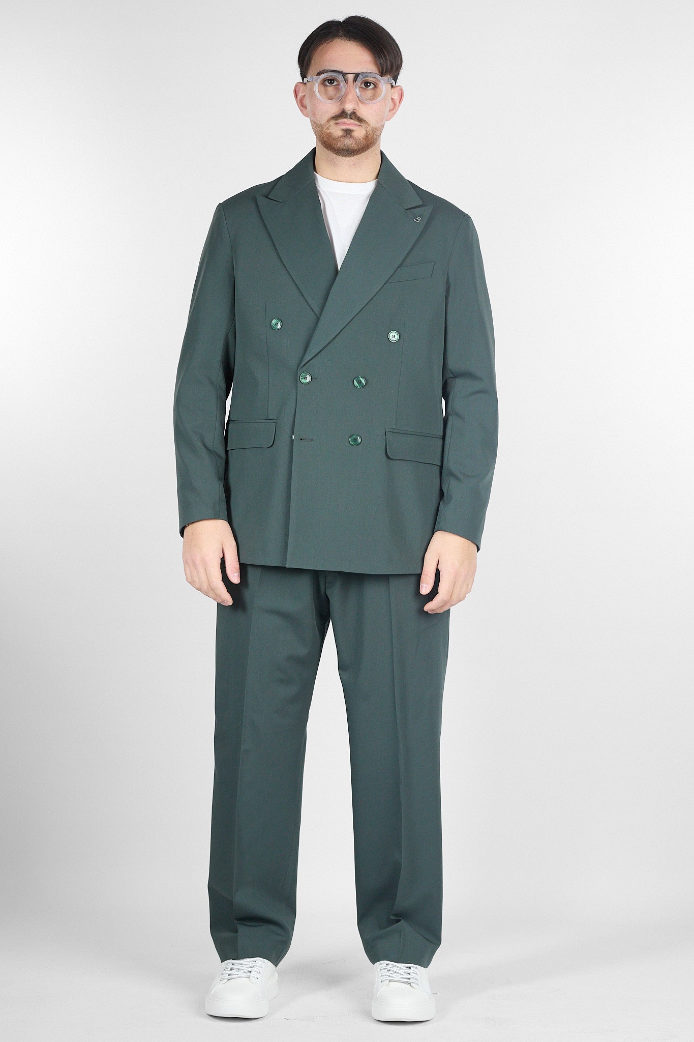 Abito Doppio Petto Oversize - Pantalone Gamba e Fondo Ampi | Verde Militare