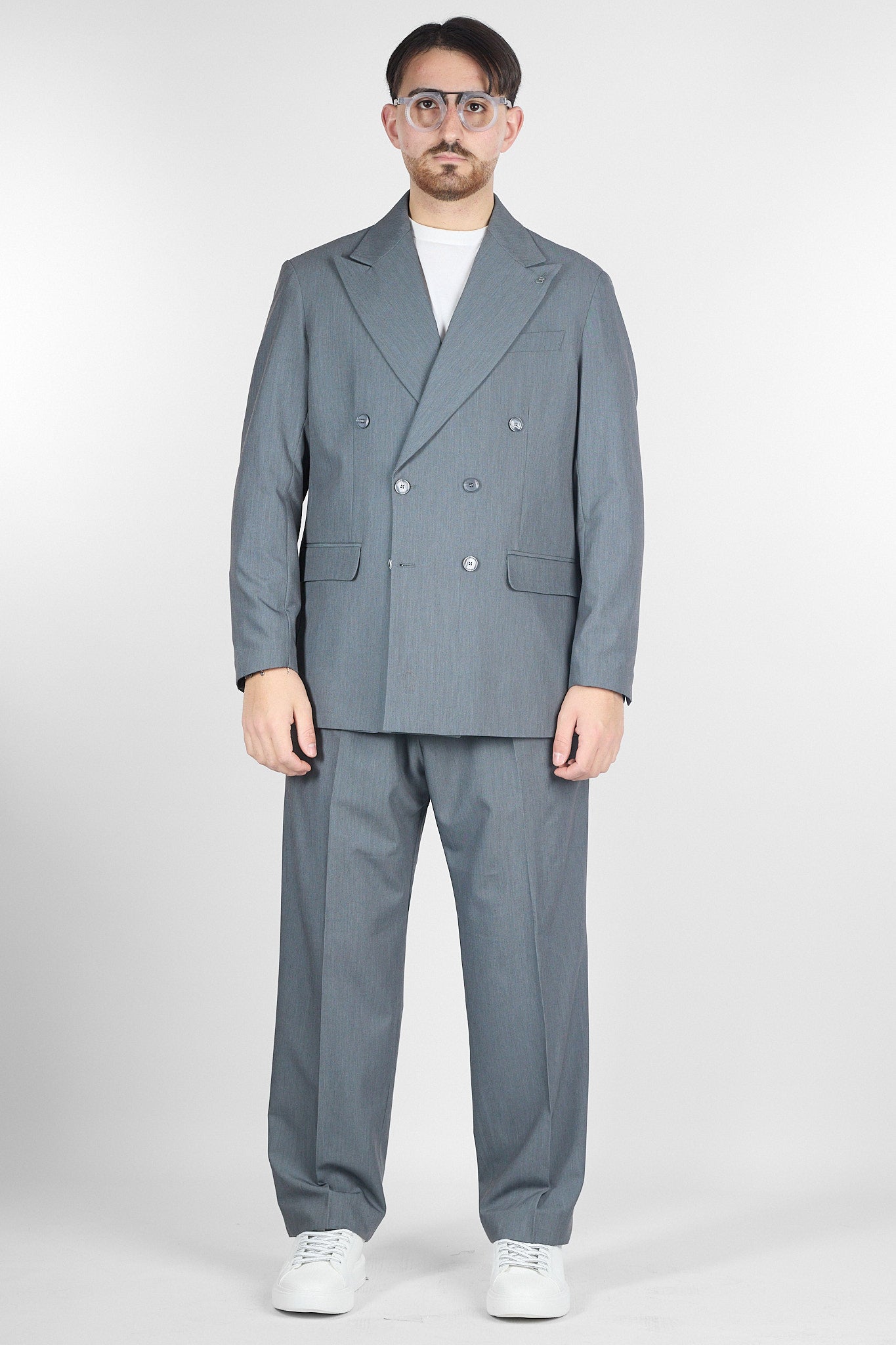 Abito Doppio Petto Oversize - Pantalone Gamba e Fondo Ampi | Grigio