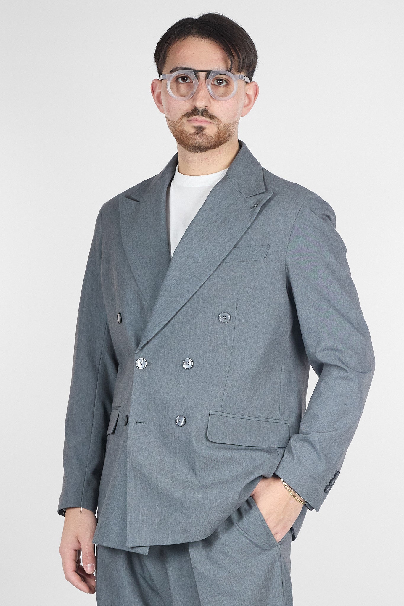 Abito Doppio Petto Oversize - Pantalone Gamba e Fondo Ampi | Grigio