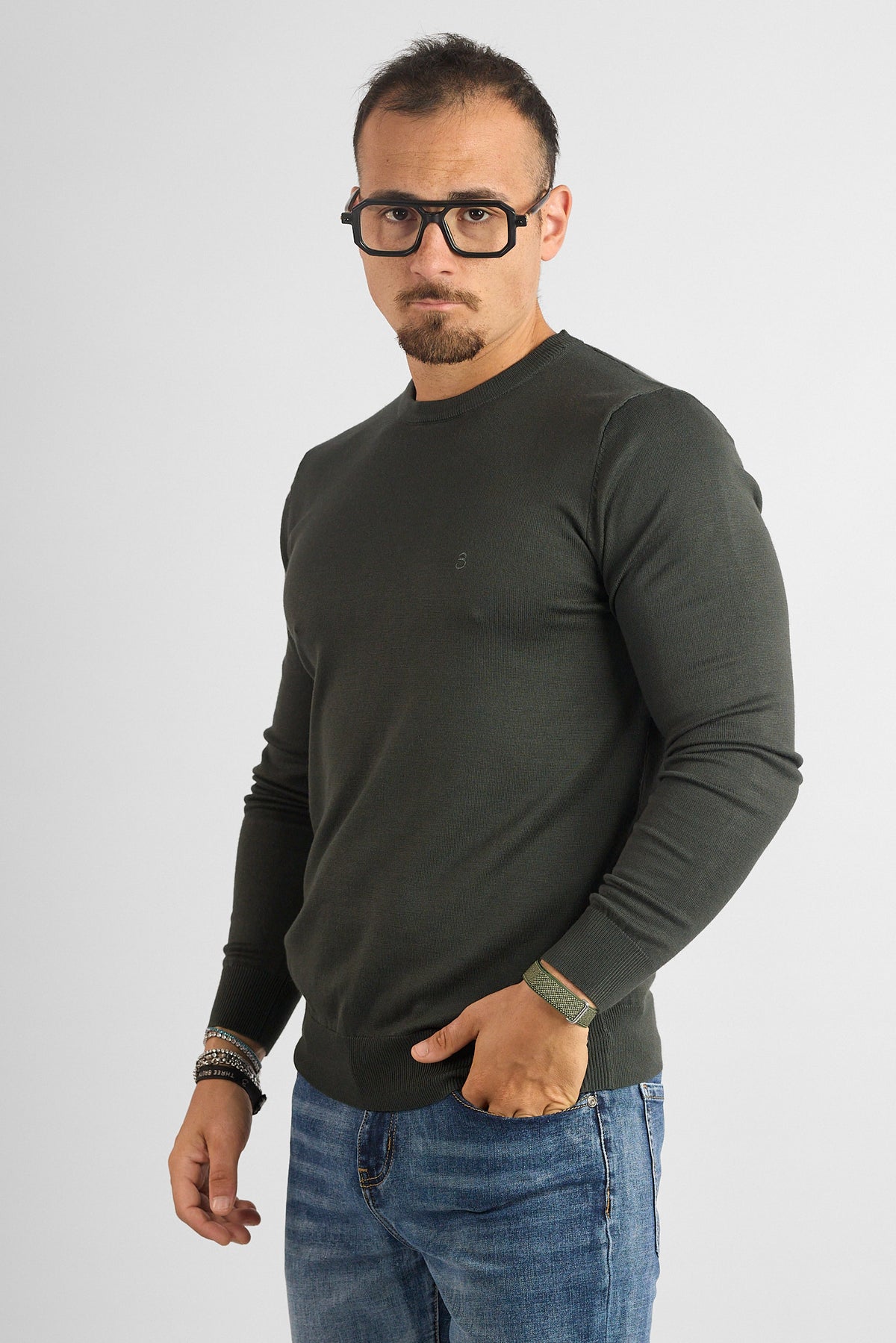 Pullover Girocollo Basic 6001 | 2 per €40 | Verde