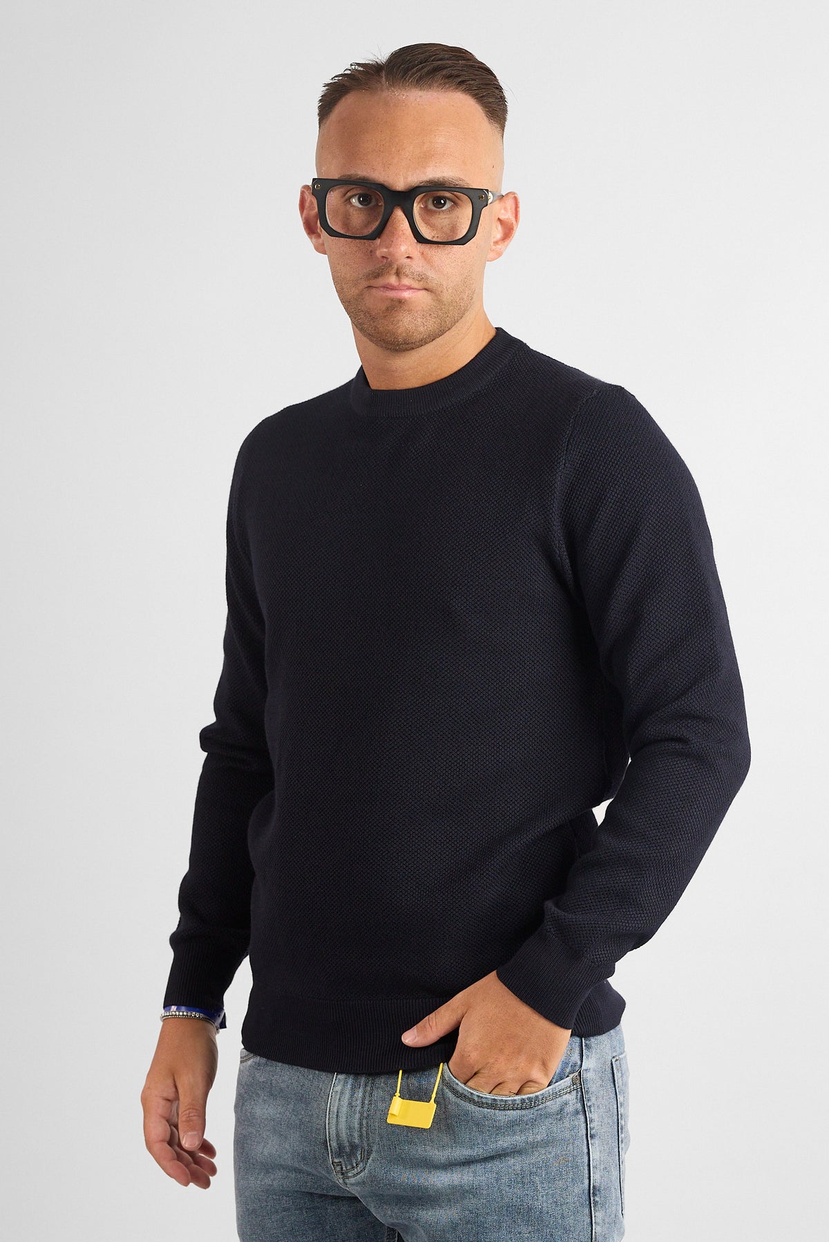 Pullover Girocollo Chicco di Riso 1469 | 2 per €50 | Blu