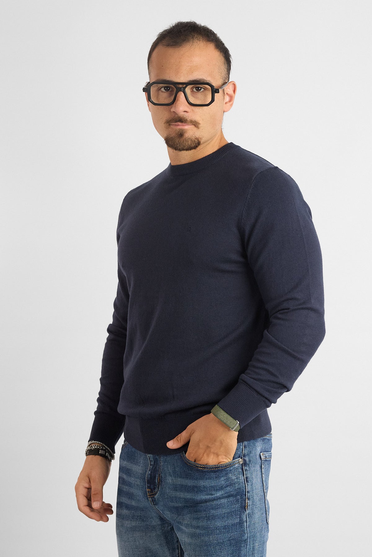 Pullover Girocollo Cashmere Blend 251036 | 2 per €60 | Blu